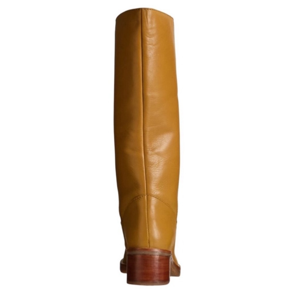 Classic Tall Leather Riding Boots - Mustard - Picture 6 of 12